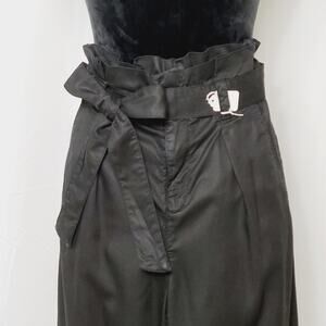 Zara Wide Leg Paper Bag Cropped Pants, Size S PRE-OWNED